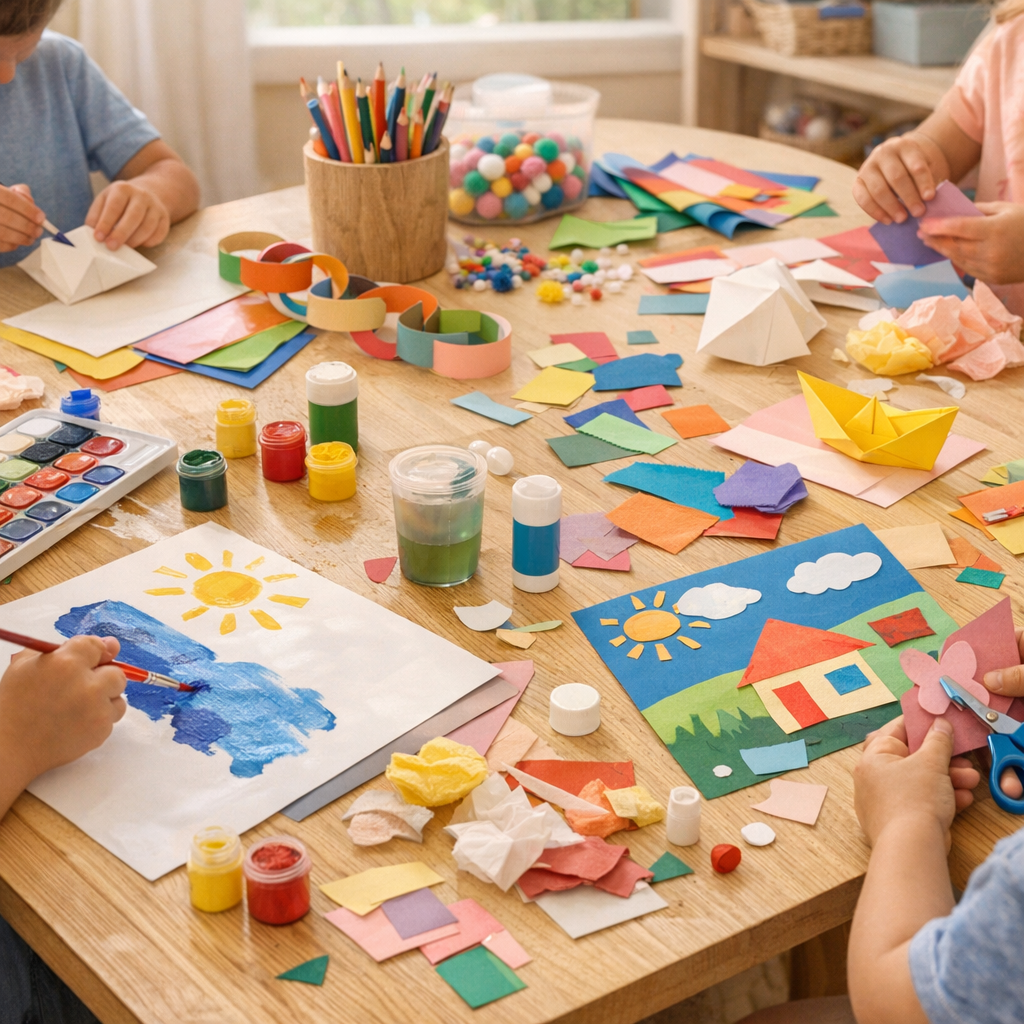 Peinture, collage et jeux de papier&nbsp;: 10 activités manuelles faciles pour enfants