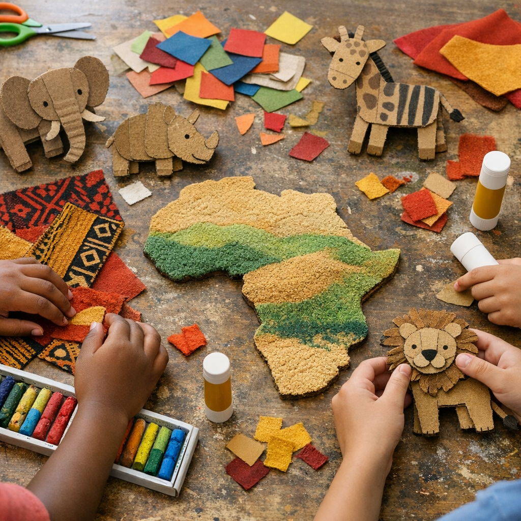Une activité manuelle maternelle sur l’Afrique éveille les sens