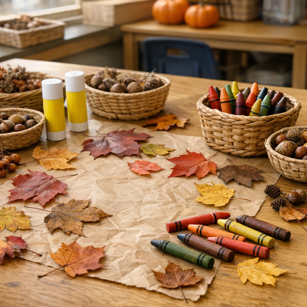 Une activité manuelle d’Automne en maternelle : feuilles et idées