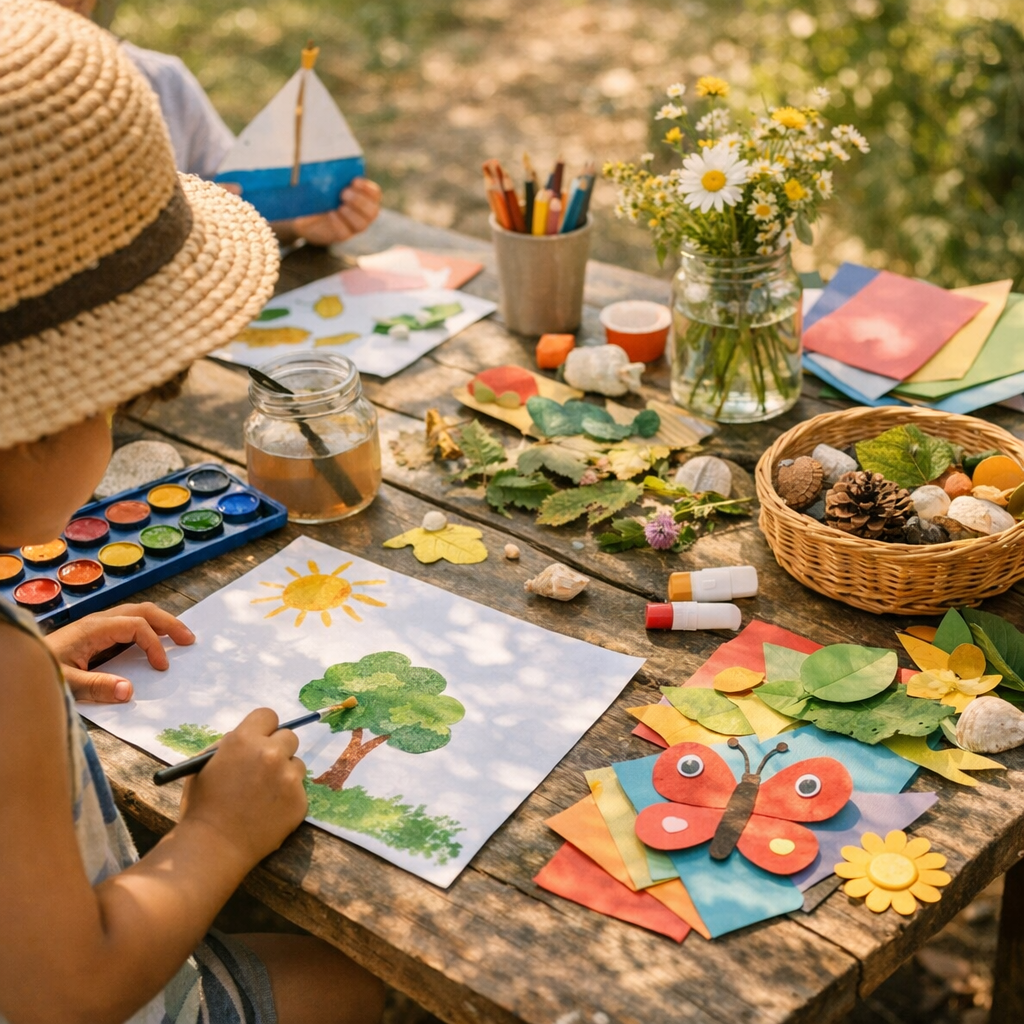 Peinture, papier, nature&nbsp;: des loisirs créatifs pendant les vacances