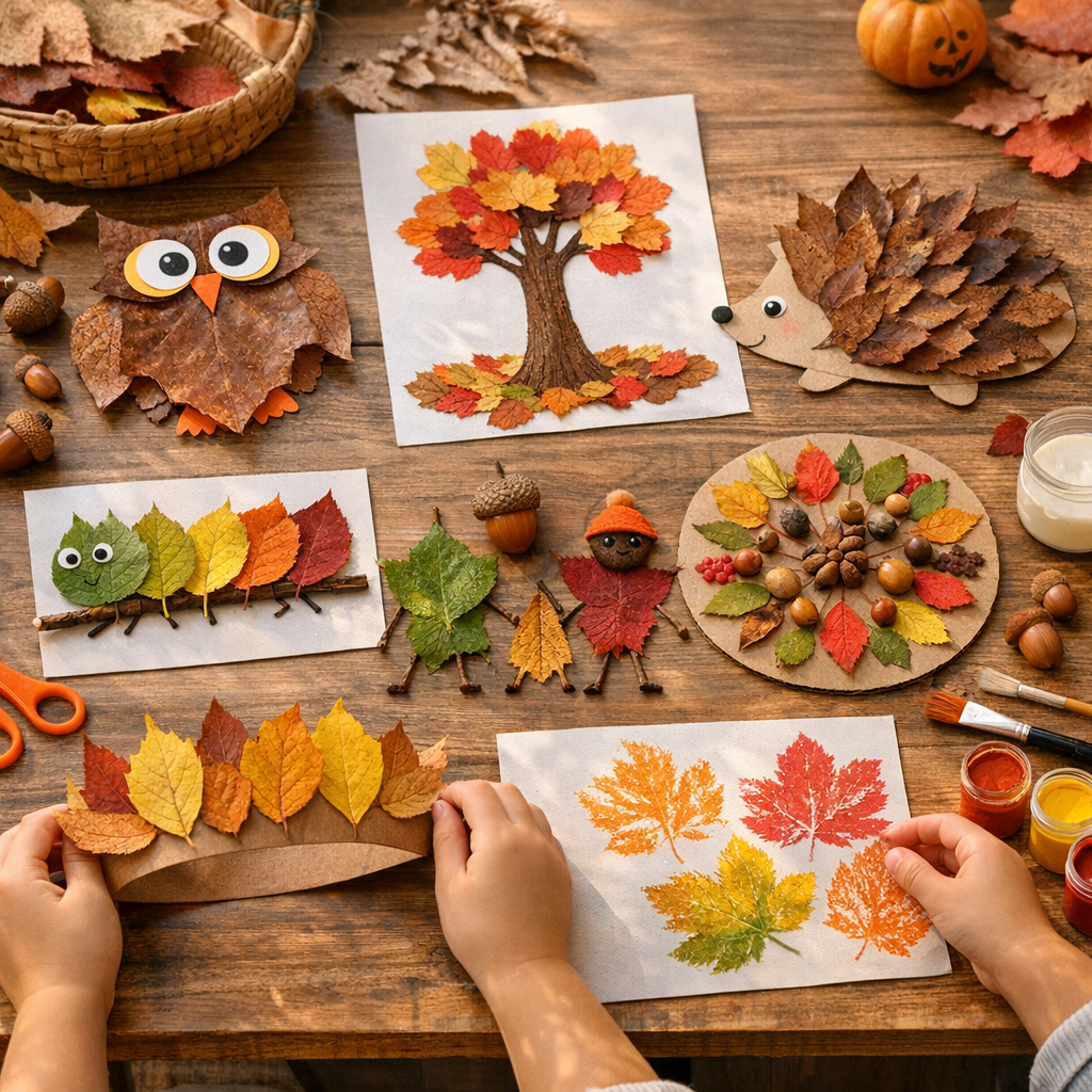 7 bricolages d’automne faciles à choisir selon les feuilles disponibles