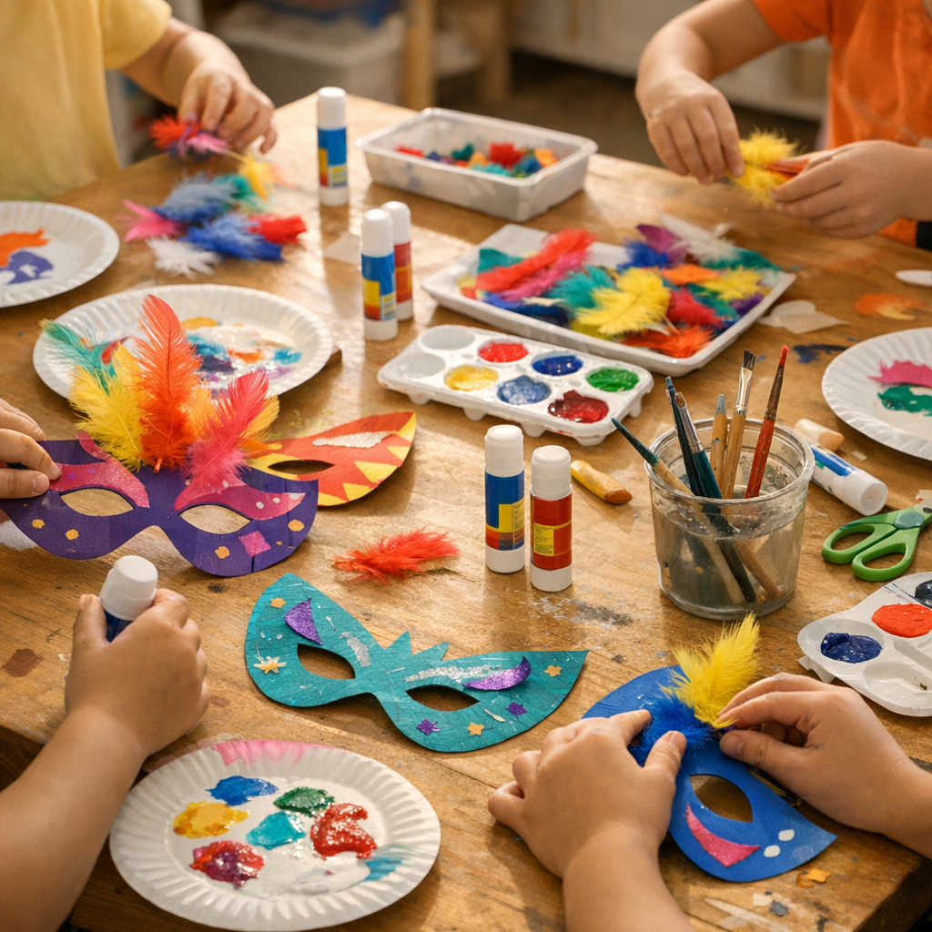 Un Bricolage de Carnaval en maternelle doit marcher en groupe