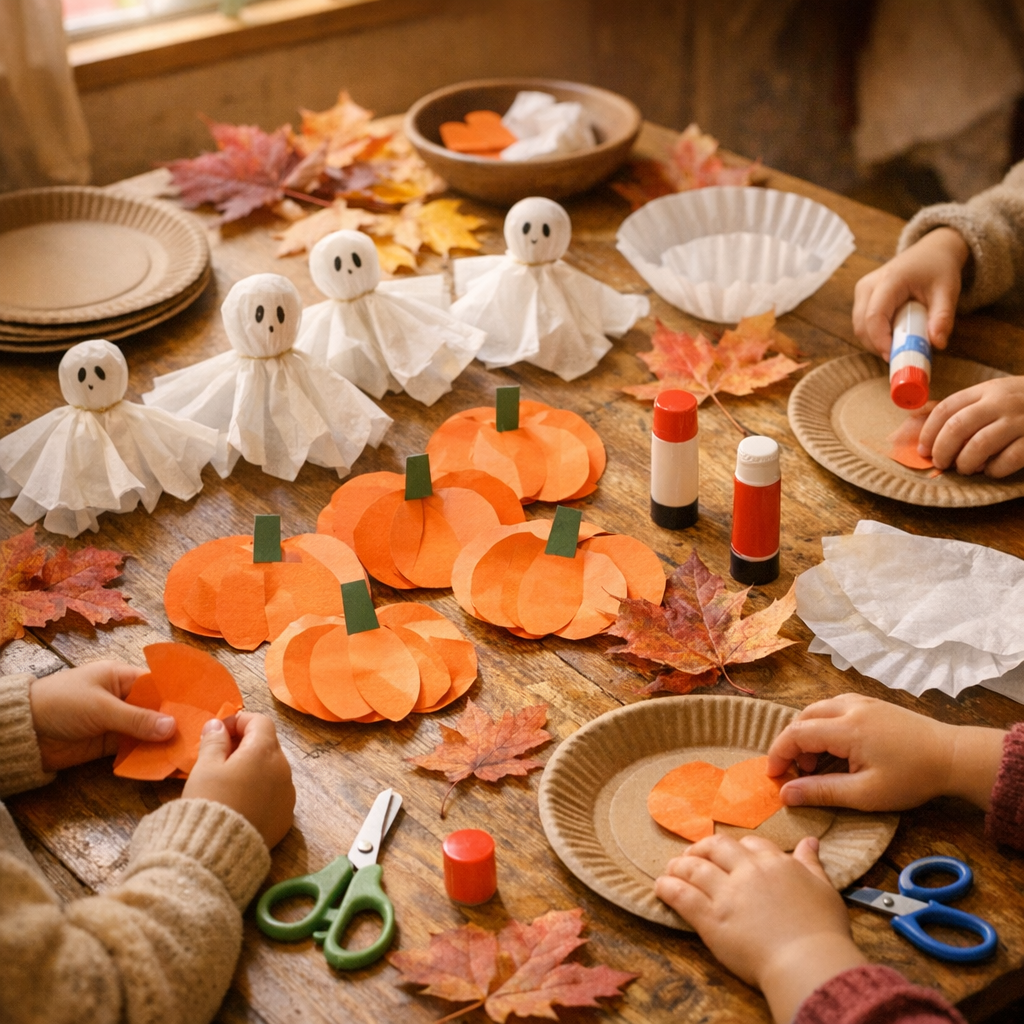 Le bricolage d’Halloween en maternelle devient un atelier doux