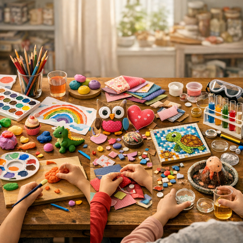 Tableau comparatif&nbsp;: peinture, argile, couture, mosaïque ou science créative&nbsp;?
