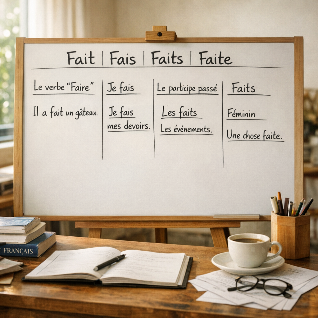 Le tableau utile&nbsp;: fait, fais, faits, faite, quand chaque forme s’emploie
