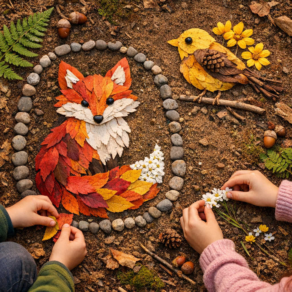 Ces 12 idées de Land Art animaux aident les enfants à créer dehors