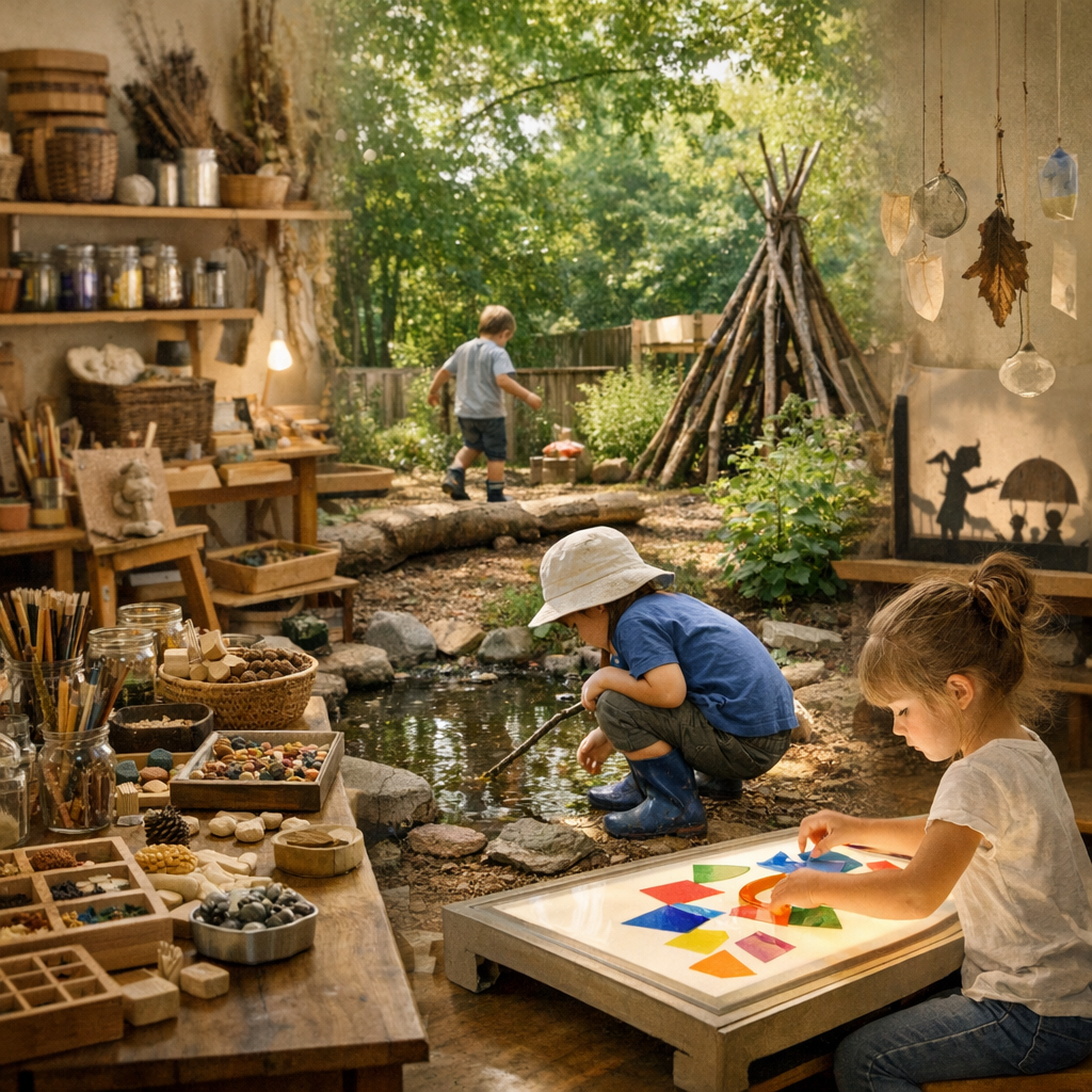 Les espaces dans la pédagogie Reggio&nbsp;: atelier, nature et cent langages